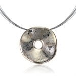 Jednoduchý platinový okrúhly prívesok z jemného porcelánu