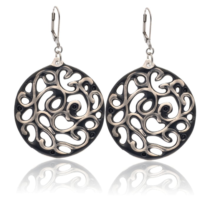 Aero Fekete&Platina Finomporcelán Fülbevaló (40mm) Aero Fekete&Platina Finomporcelán Fülbevaló (40mm)