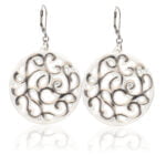 Aero Fehér&Platina Finomporcelán Fülbevaló (40 mm)