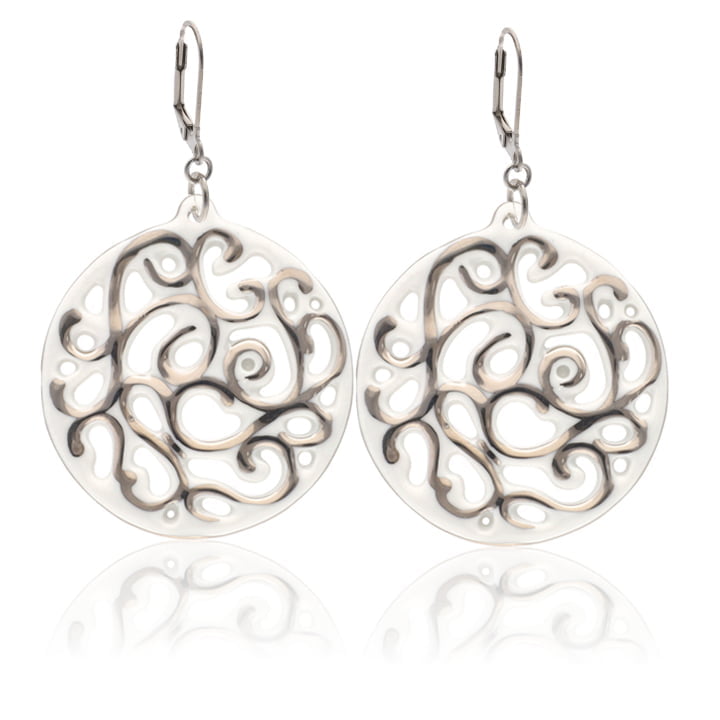 Aero Fehér&Platina Finomporcelán Fülbevaló (40 mm) Aero Fehér&Platina Finomporcelán Fülbevaló (40 mm)
