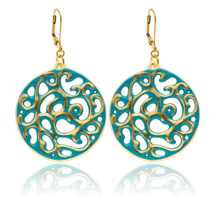 Aero Mentazöld&Arany finomporcelán Fülbevaló (40mm) Aero Mentazöld&Arany finomporcelán Fülbevaló (40mm)