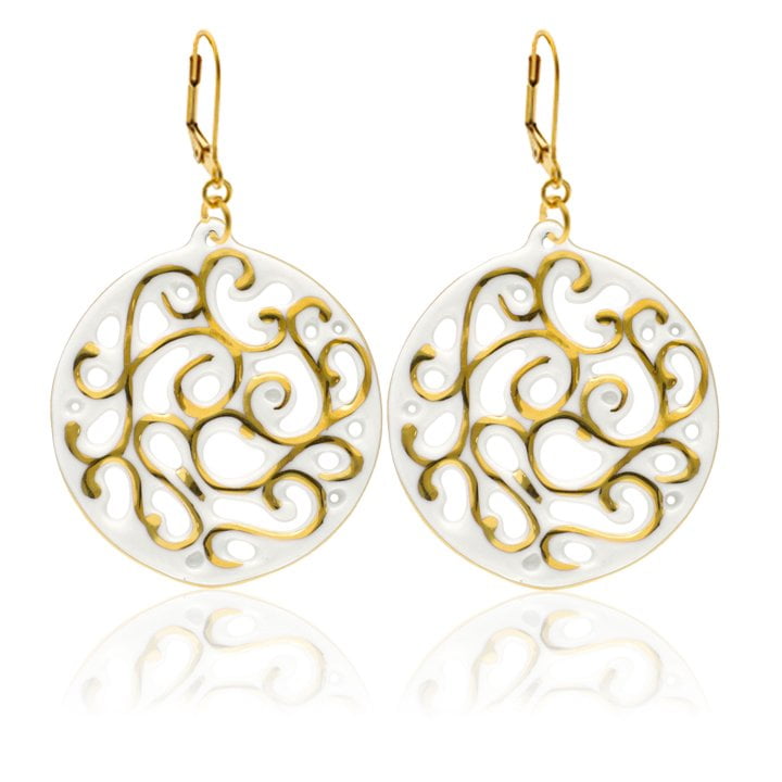 Aero Fehér&Arany Finomporcelán Fülbevaló (40mm) Aero Fehér&Arany Finomporcelán Fülbevaló (40mm)