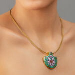 Zöld Szecessziós Finomporcelán Medál