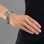 Mentazöld Szecessziós Finomporcelán Karperec