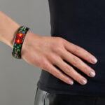 Tradicionális Fekete Matyó Széles Karperec