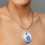 ZEMA Kék Lyukmintás medál