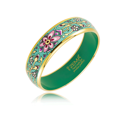 Zöld Szecessziós Finomporcelán Karperec