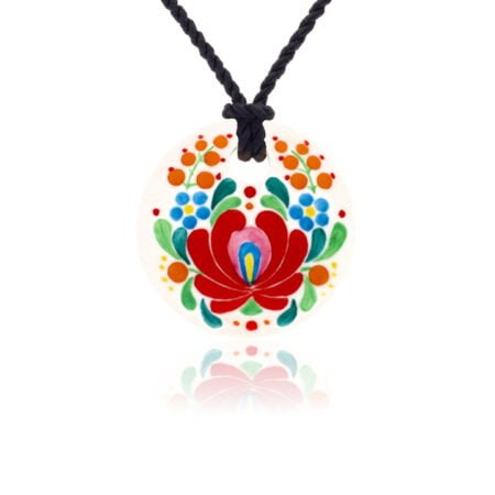 Tradicionális Fehér Matyó medál