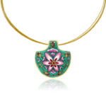 Zöld Szecessziós Finomporcelán Medál