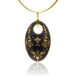 Barokk Fekete&Arany Ovál Medál