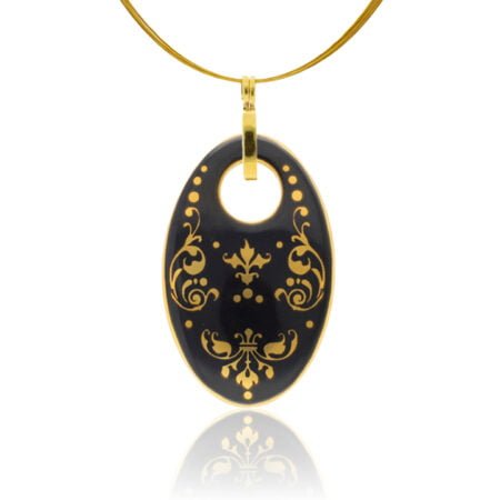 Barokk Fekete&Arany Ovál Medál
