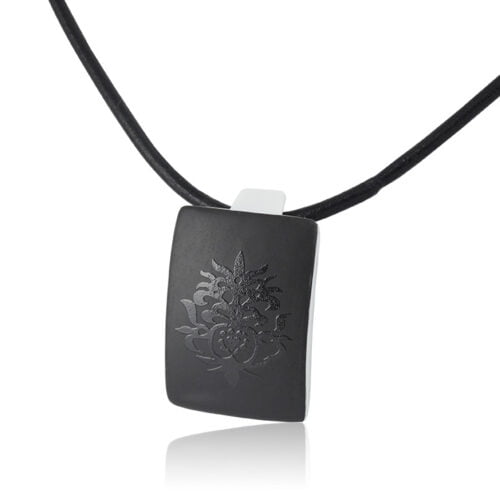 Unisex prívesok Tree of Life z čierneho jemného porcelánu