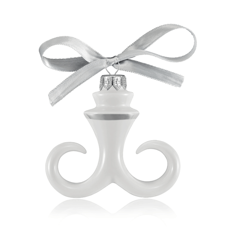 Jemná porcelánová platinovaná ozdoba na vianočný stromček "Snehové fúzy".