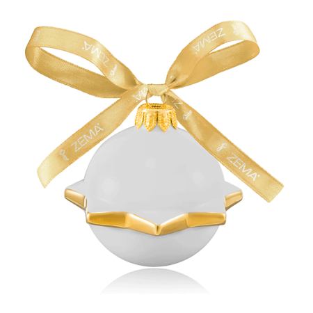 Jemná porcelánová dekorácia na vianočný stromček Gold Sphere