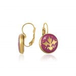 Barokk Pur-Pur Finomporcelán Fülbevaló Kapcsos