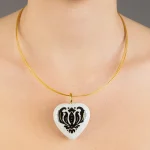 Barokk Szív finomporcelán medál