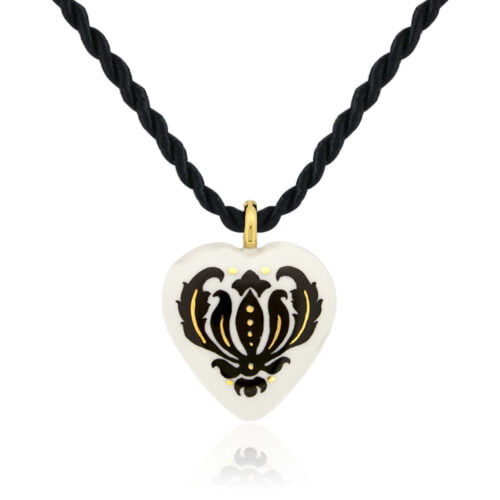 Barokk Szív finomporcelán medál