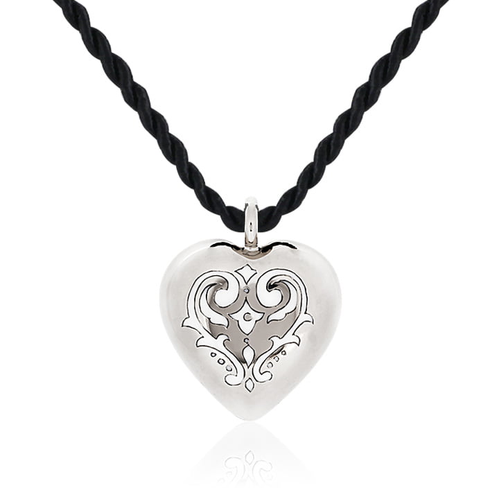 Platinázott Barokk Szív medál Platinázott Barokk Szív medál