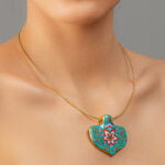 Mentazöld Szecessziós Finomporcelán Medál (Nagy)