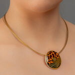 Leopárd Mintás Finomporcelán Medál