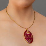 Barokk Pur-Pur Finomporcelán Ovál Medál