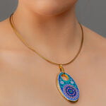 Sivatag Aranya Finomporcelán Pink-Kék Mandala Medál