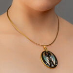 Art Deco Kék Finomporcelán Ovál Medál