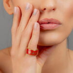 Barokk Piros&Arany Finomporcelán Gyűrű