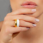 Fehér&arany Minimal gyűrű