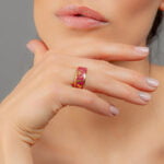 Barokk Pur-Pur&Arany Finomporcelán Gyűrű