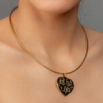 Aero Fekete&Arany Szív Finomporcelán Medál