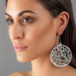 Aero Fehér&Platina Finomporcelán Fülbevaló (60 mm)