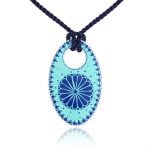 Türkizkék Lyukmintás ovál medál