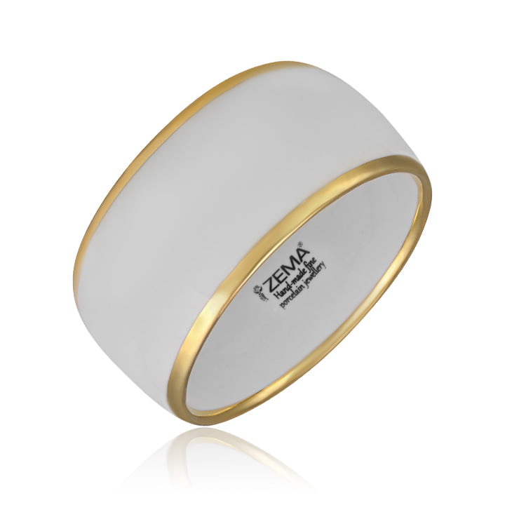 Fehér&Arany Minimal Finomporcelán széles karperec Fehér&Arany Minimal Finomporcelán széles karperec