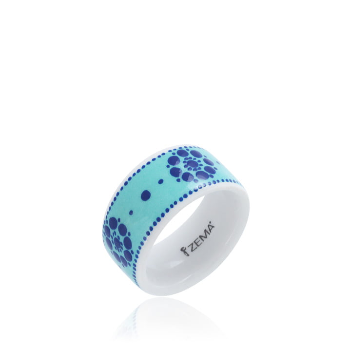 Türkizkék Csipkézett finomporcelán gyűrű Türkizkék Csipkézett finomporcelán gyűrű