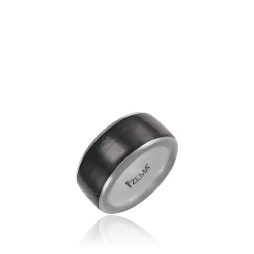 Fekete&platina gyűrű