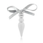 Jemná porcelánová platinovaná ozdoba na vianočný stromček dlhý