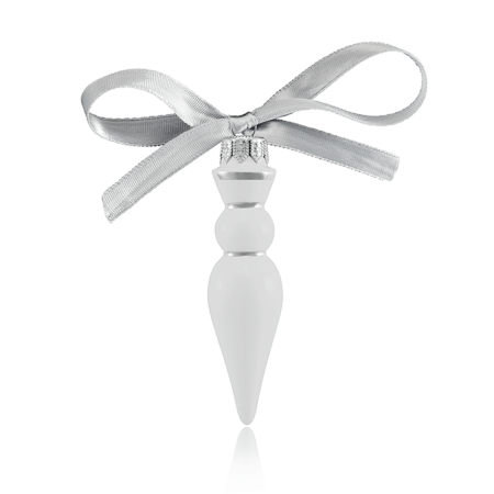 Jemná porcelánová platinovaná ozdoba na vianočný stromček dlhý