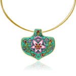 Zöld Szecessziós Finomporcelán Medál (Nagy)