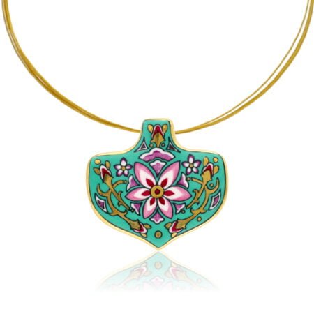 Zöld Szecessziós Finomporcelán Medál (Nagy)