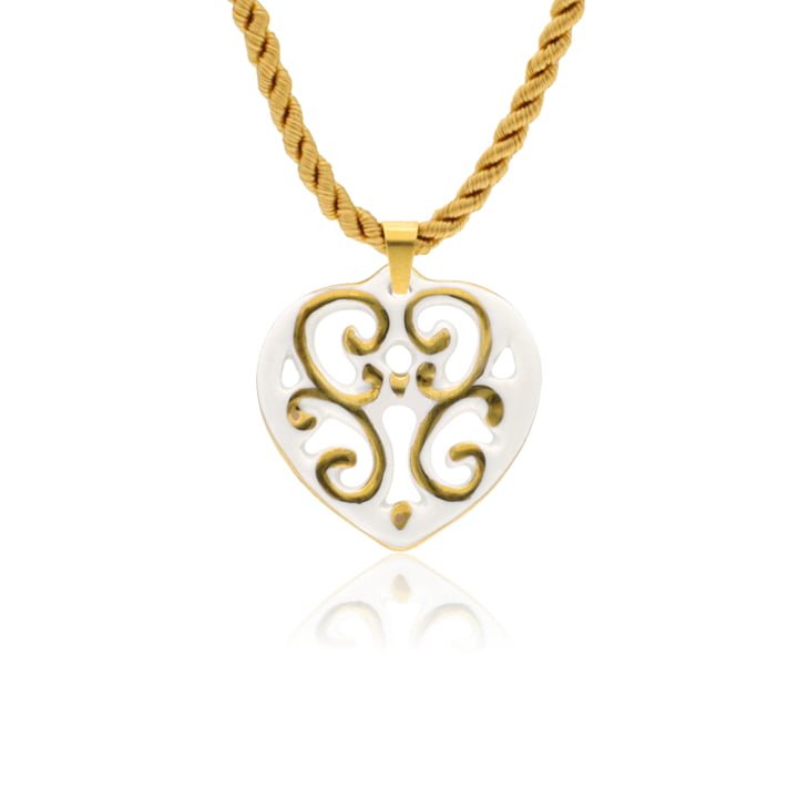 Aero Fehér&Arany Szív Finomporcelán Medál Aero Fehér&Arany Szív Finomporcelán Medál