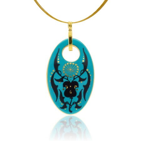 Infinity Mentazöld Ovál Finomporcelán Medál