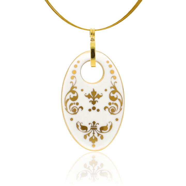 Barokk Fehér&Arany Ovál Medál Barokk Fehér&Arany Ovál Medál