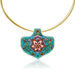 Mentazöld Szecessziós Finomporcelán Medál (Nagy)