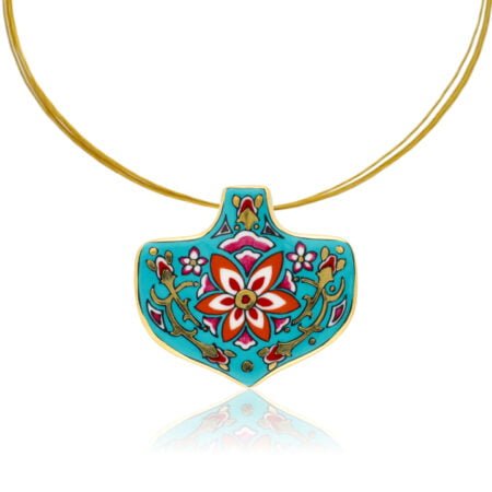 Mentazöld Szecessziós Finomporcelán Medál (Nagy)