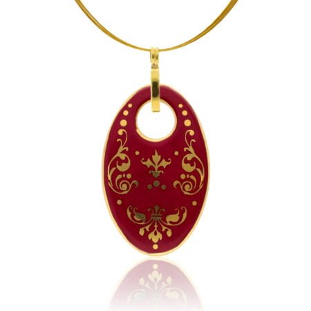 Barokk Pur-Pur Finomporcelán Ovál Medál