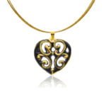 Aero Fekete&Arany Szív Finomporcelán Medál