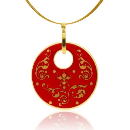 Barokk Piros Finomporcelán Medál