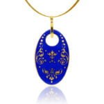 Barokk Kék Finomporcelán Ovál Medál