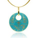 Barokk Mentazöld Finomporcelán Medál